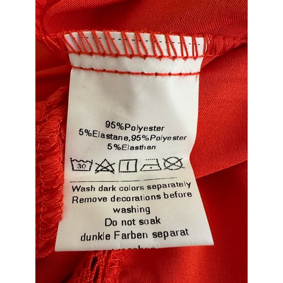 Grace Karin Women Red Tiered Smocked Bodice Ruffled Cap Sleeves Dress Size S-NWT - Picture 5 of 8